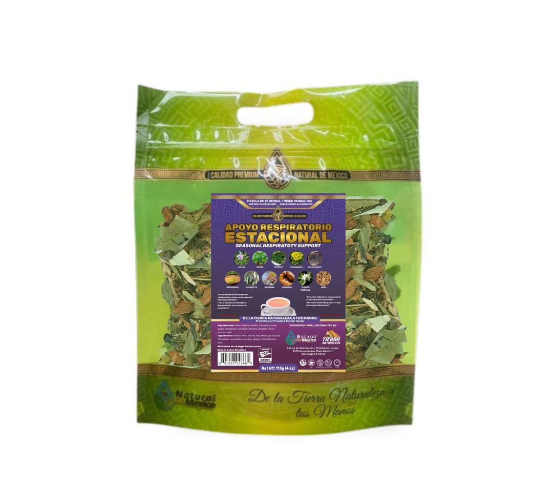 Apoyo respiratorio estacional compuesto herbal 113g-4oz / Seasonsal respiratory support mixed herbal tea 113g - 4 oz