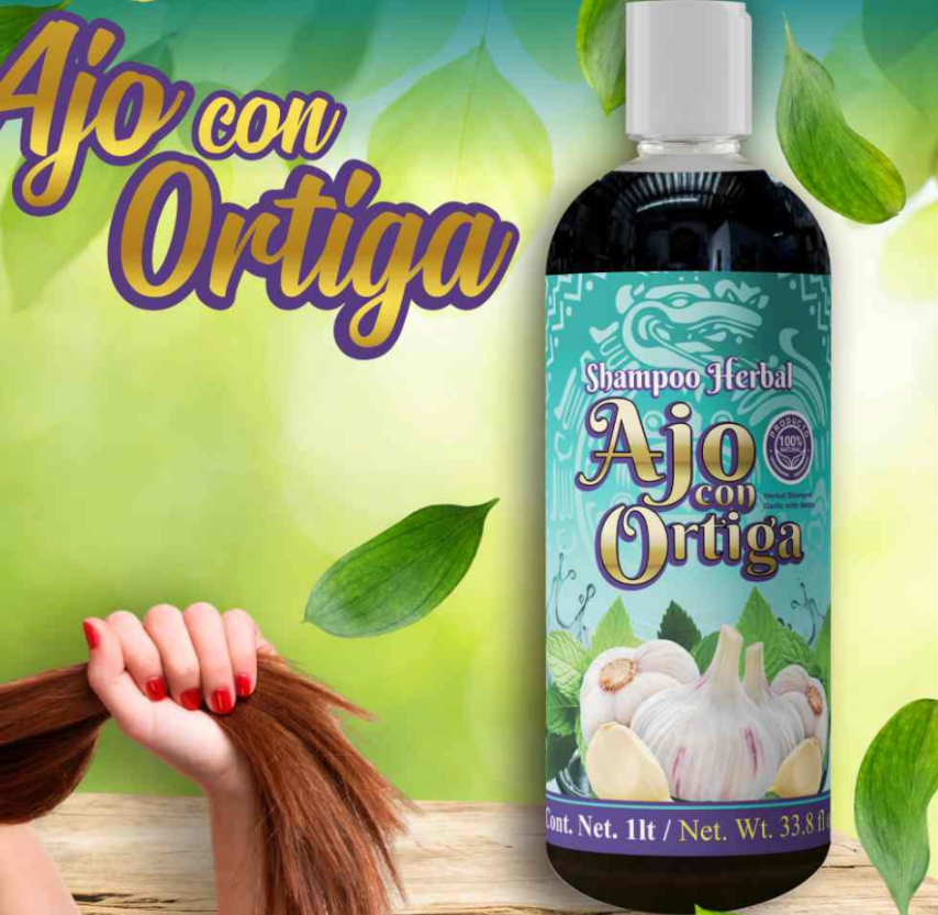 Shampoo Herbal Ajo con Ortiga 1 Lt