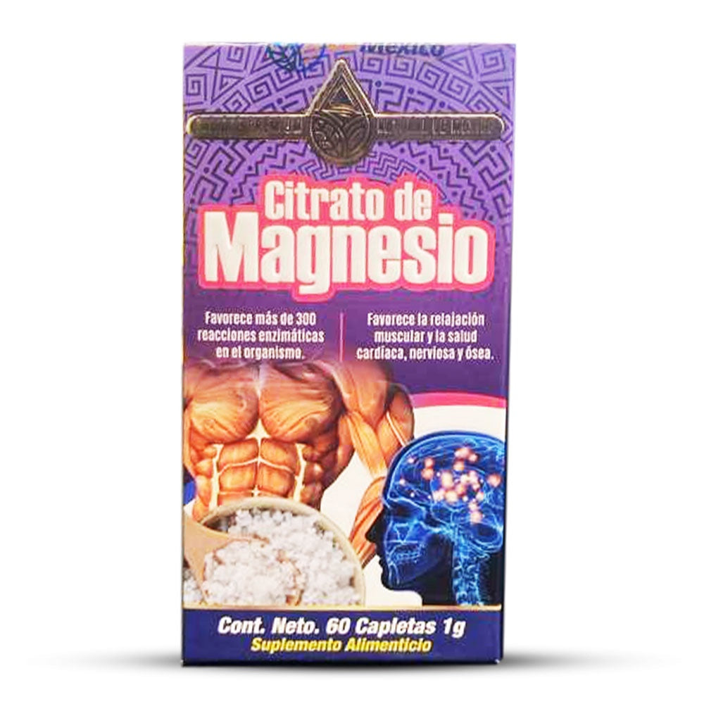 Citrato de Magnesio / 60 caplets 1g / Linea Premium