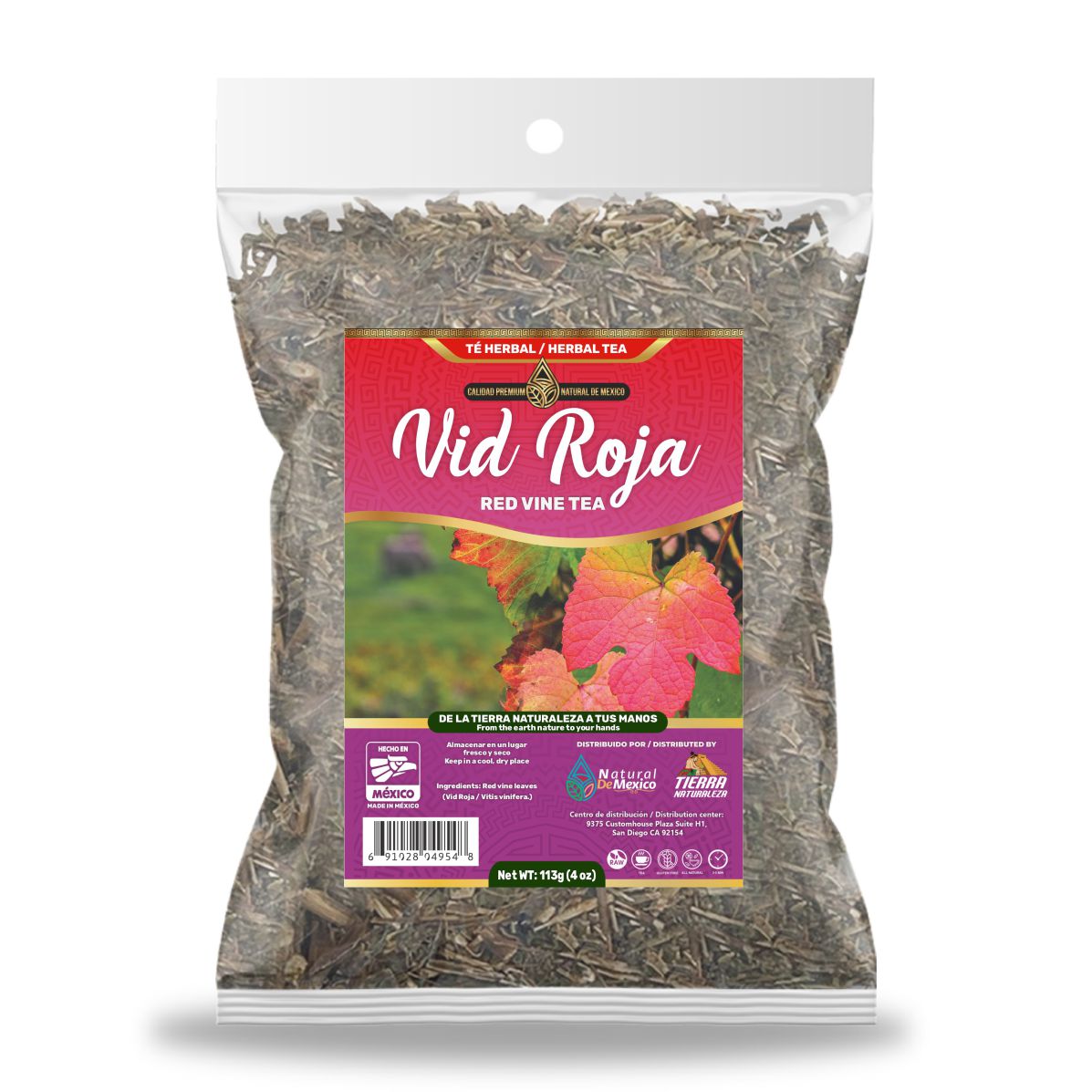 Vid Roja Té Herbal 113g - 4 oz /Red Vine Herbal Tea 113g - 4 oz