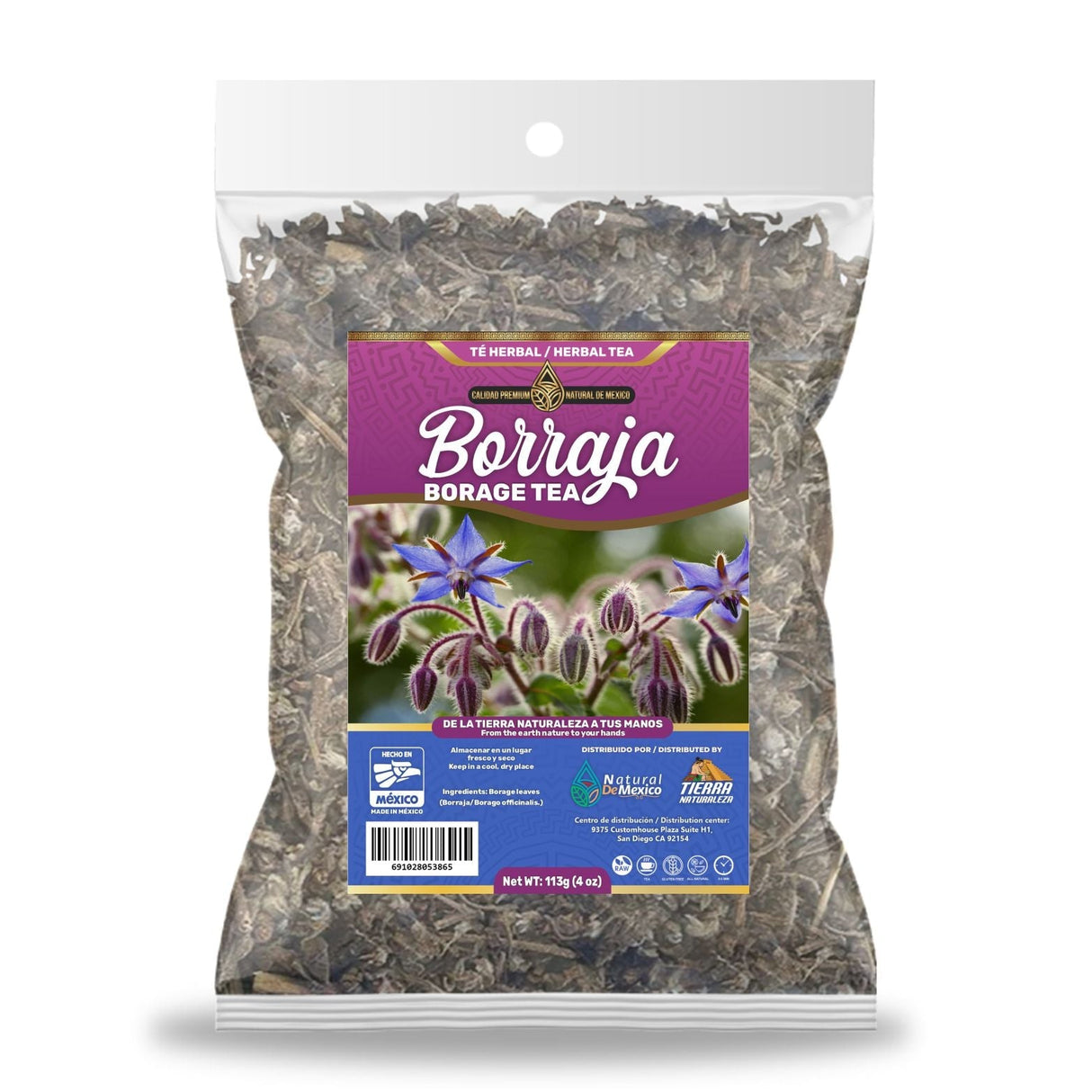 Borraja Té Herbal 113g - 4 oz / Borage Herbal Tea 113g - 4 oz - Natural de Mexico