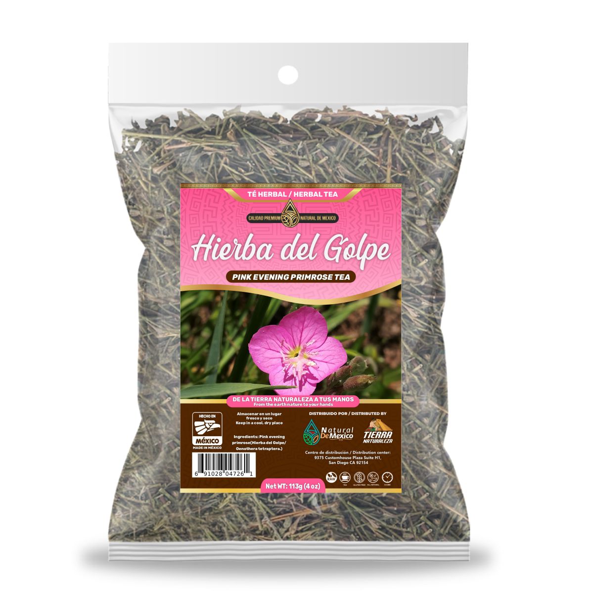 Hierba del Golpe Té Herbal 113g - 4 oz / Pink Evening Primrose Herbal Tea 113g - 4 oz