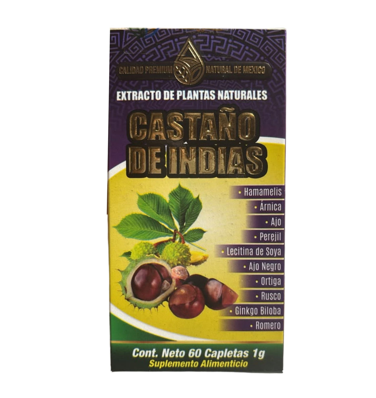 Castaño de Indias / 60 caplets 1g / Linea Premium
