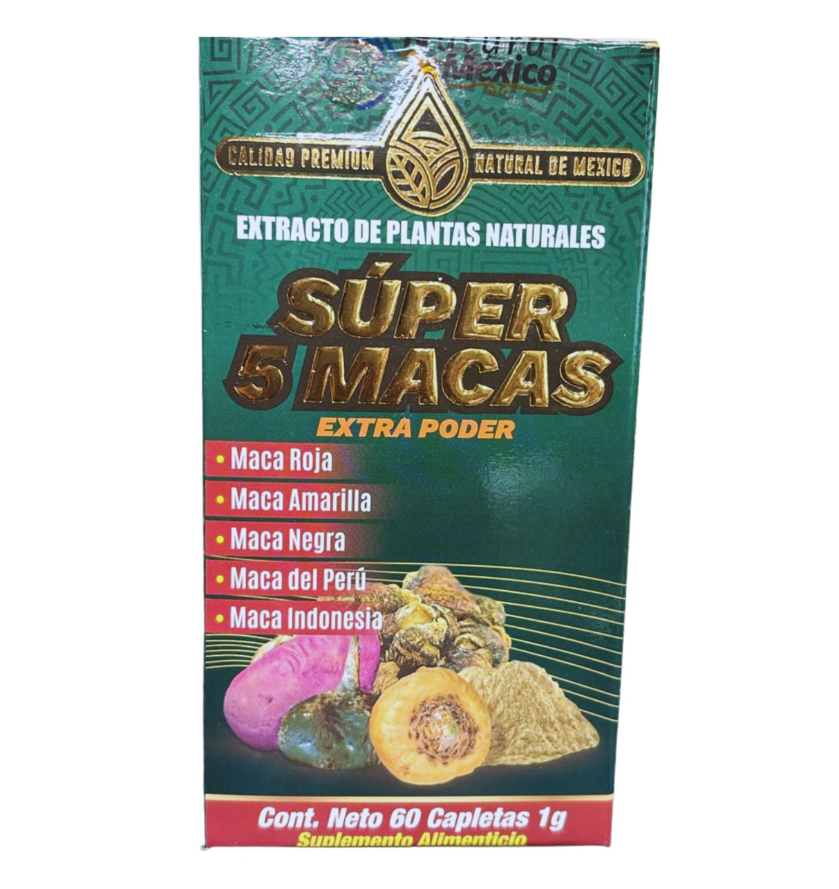 Super 5 Macas  / 60 caplets 1g / Linea Premium