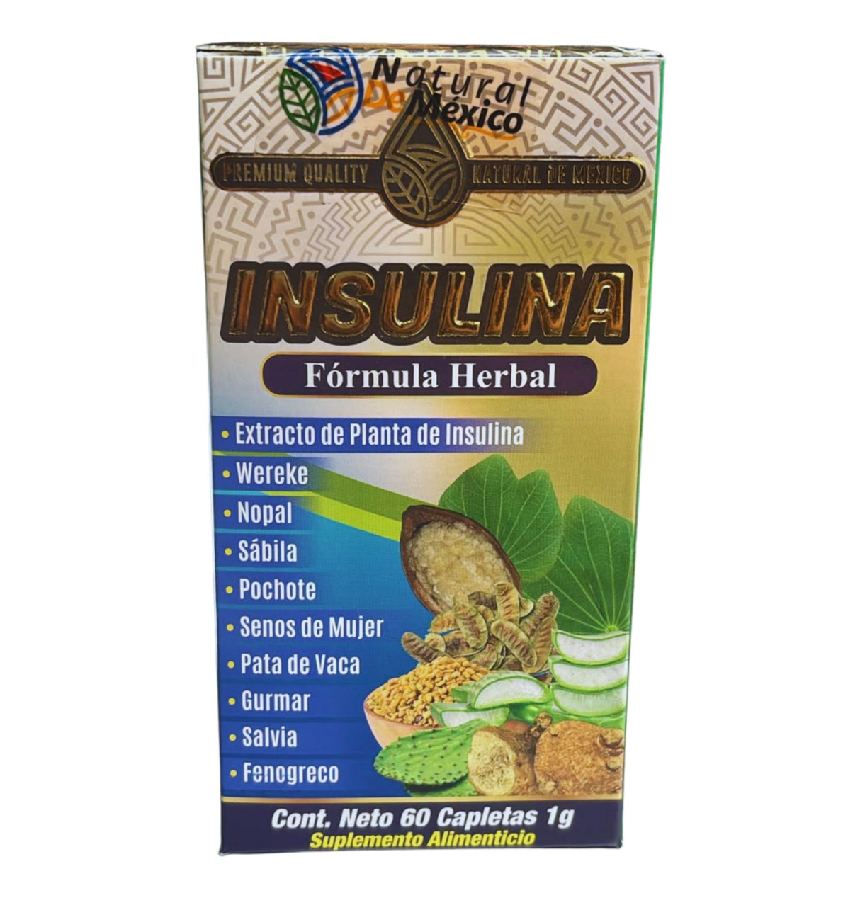 Insulina   / 60 caplets 1g / Linea Premium